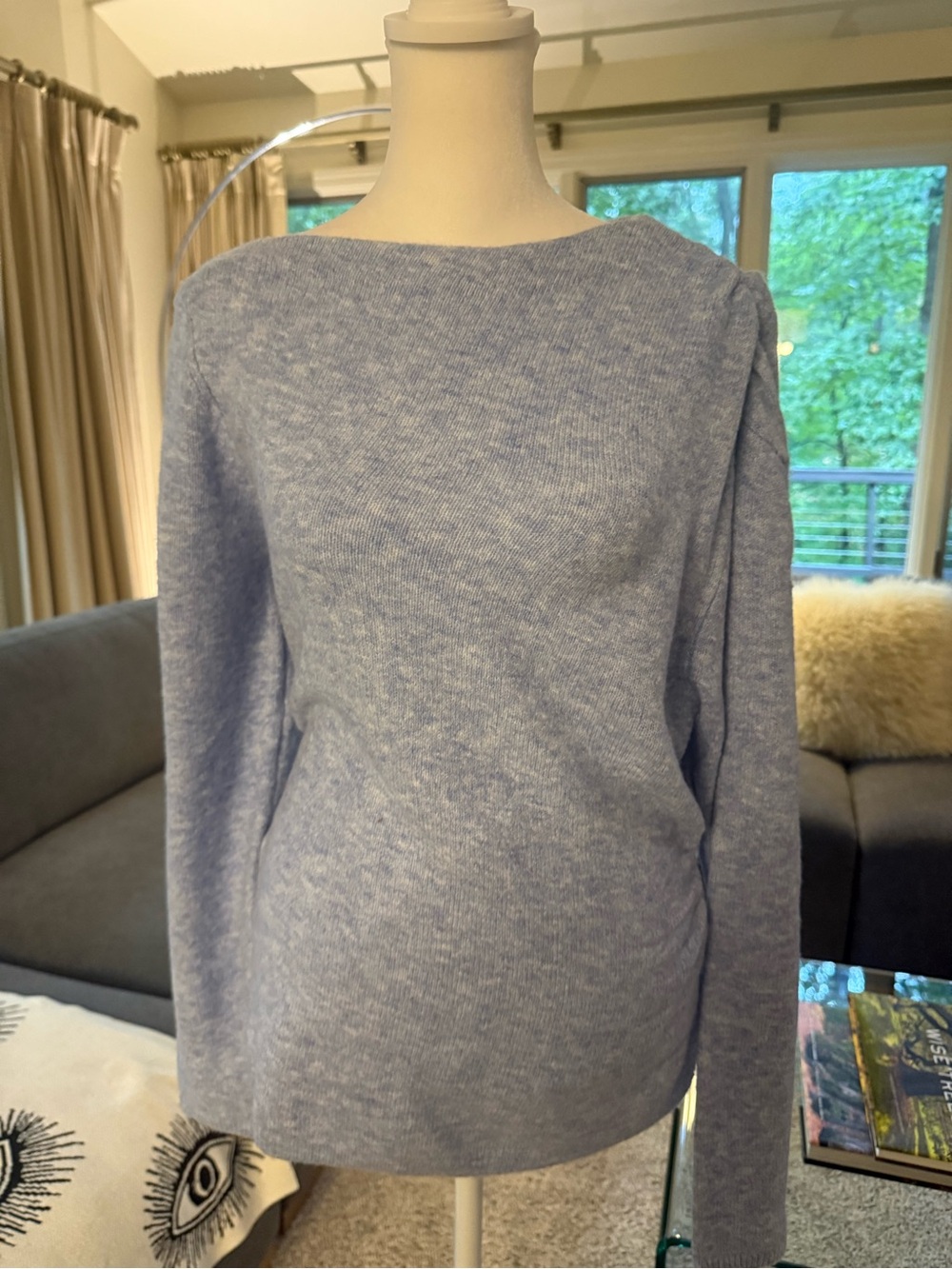 Abercrombie & Fitch Light Blue Crewneck Sweater Cinched Sides
